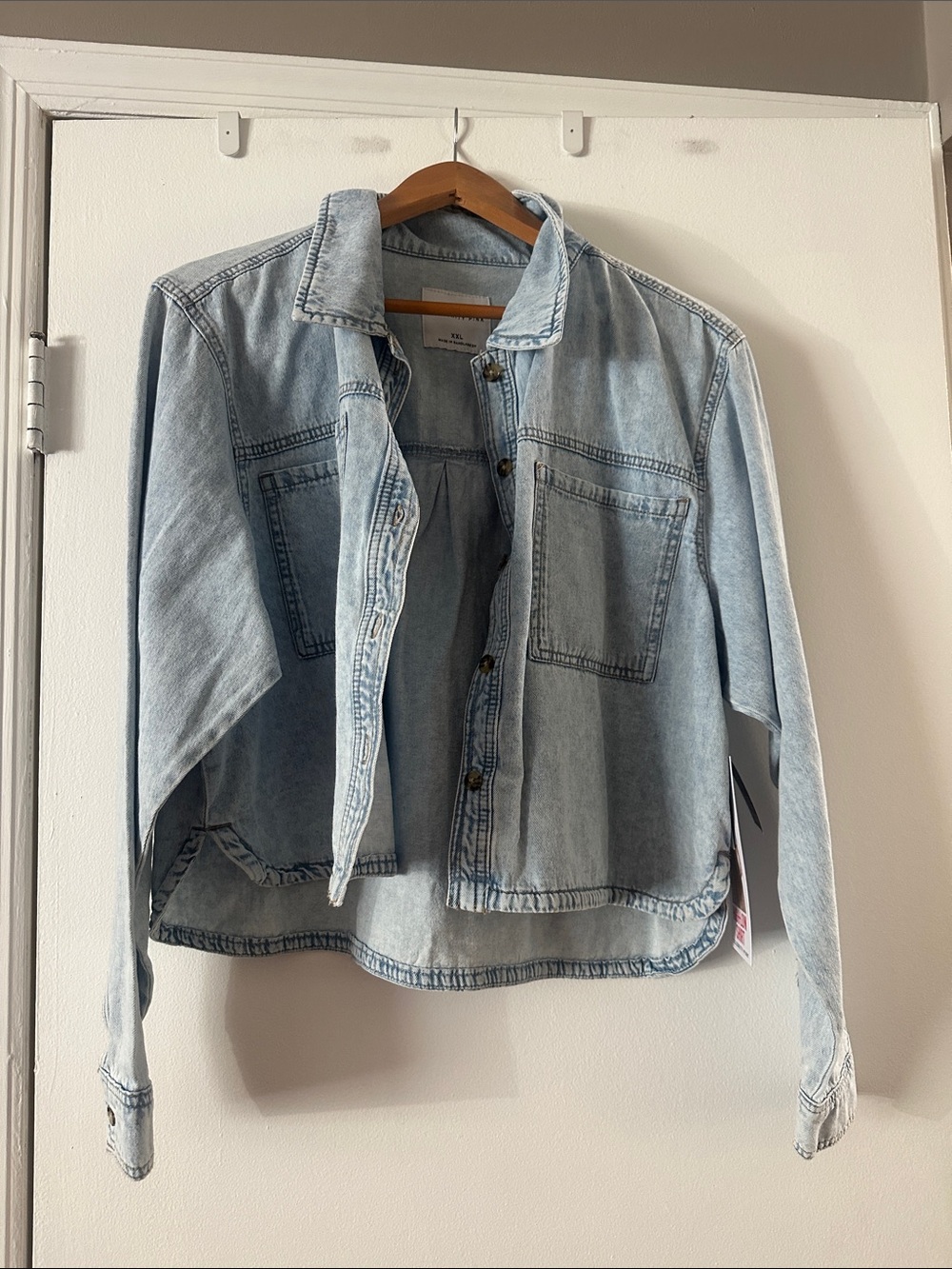 Celebrity Pink Light Wash Denim Shirt Jacket
